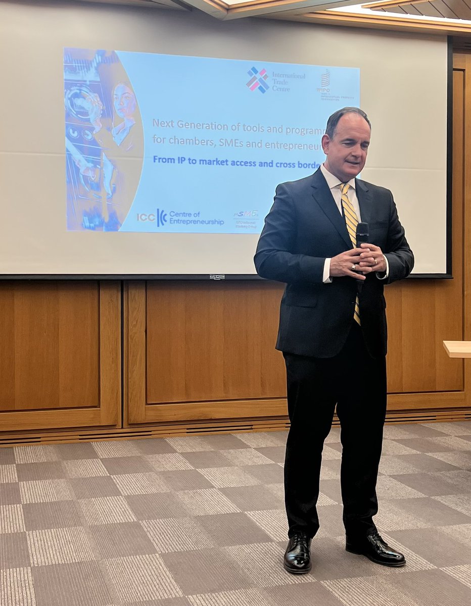 Tag-teamed the keynote <a href="/wto/">WTO</a> MSME Working Group today w Ambassador <a href="/Matthewbarbados/">Matthew Wilson</a>   Focus on MSME trade tools that are Honest Accurate Validated and Easy to access. I shared Canada’s perspective - on Collaboration as <a href="/WorldChambers/">World Chambers</a>  unify an increasingly polarized world.