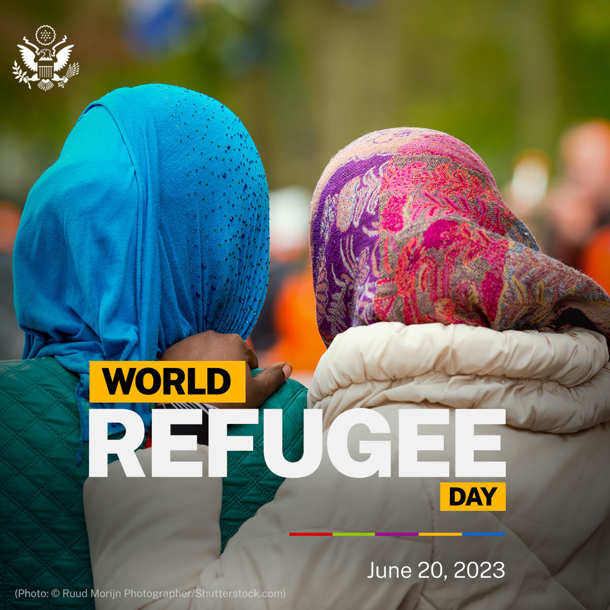 StateDept's tweet photo. The United States continues to be the world’s largest single donor of humanitarian aid. On #WorldRefugeeDay, we recommit to working with partners around the world to find lasting solutions to protect the most vulnerable. https://t.co/9PJTlzOmdV