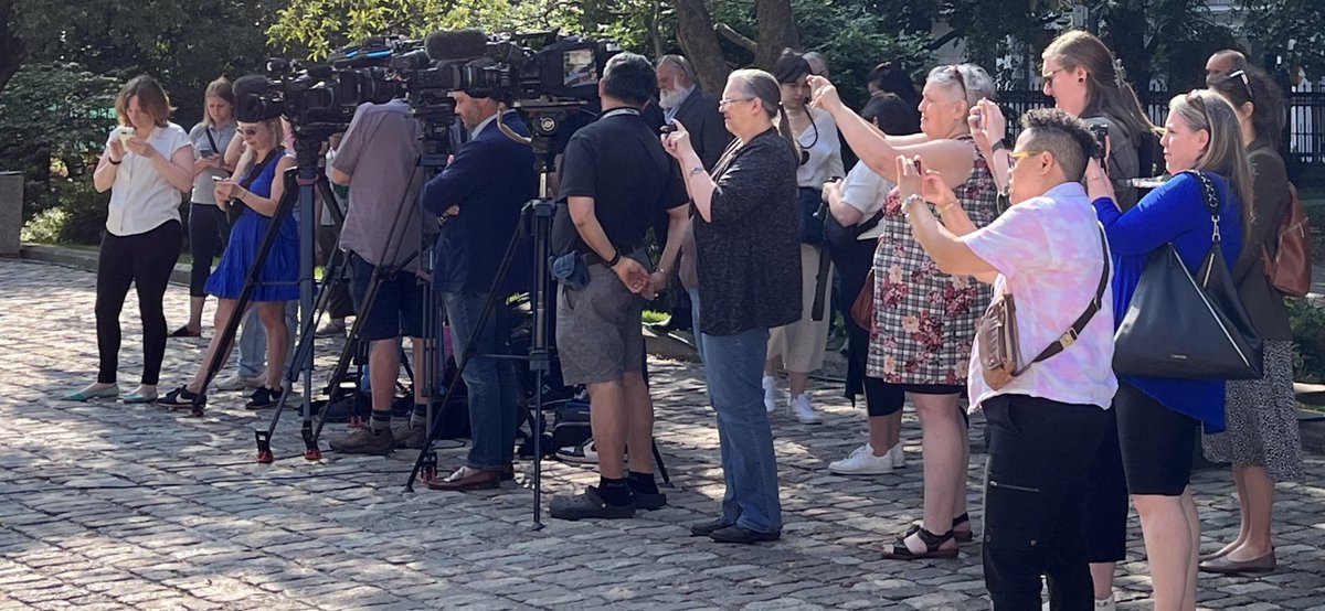 Ontario labour leaders attend @OFLabour press conference about @fordnation’s ongoing attacks on workers & free & fair collective bargaining. #onpoli #onlab #Bill124 #EnoughIsEnoughON #justice4workers