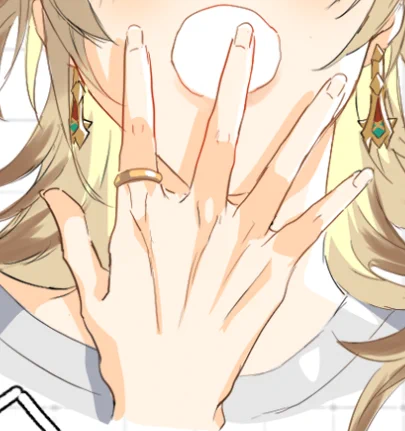 my hc is that Haitham's hand is bigger and rougher than Kaveh's since he is the one who actually holding the weapon during a fight Thou Kaveh does indeed also carry building material but then- wifey as he is, he will always keep his hand all beauty with 10 steps skincare 