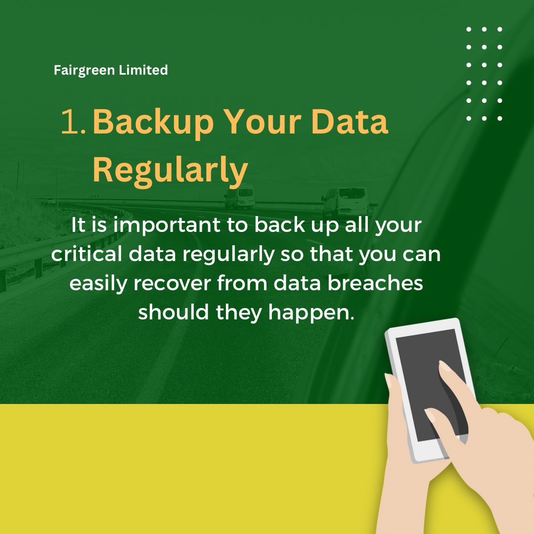 FairgreenLtd's tweet image. Protect your data 🔒 
#datasecurity #fairgreenlimited #datasecuritytips