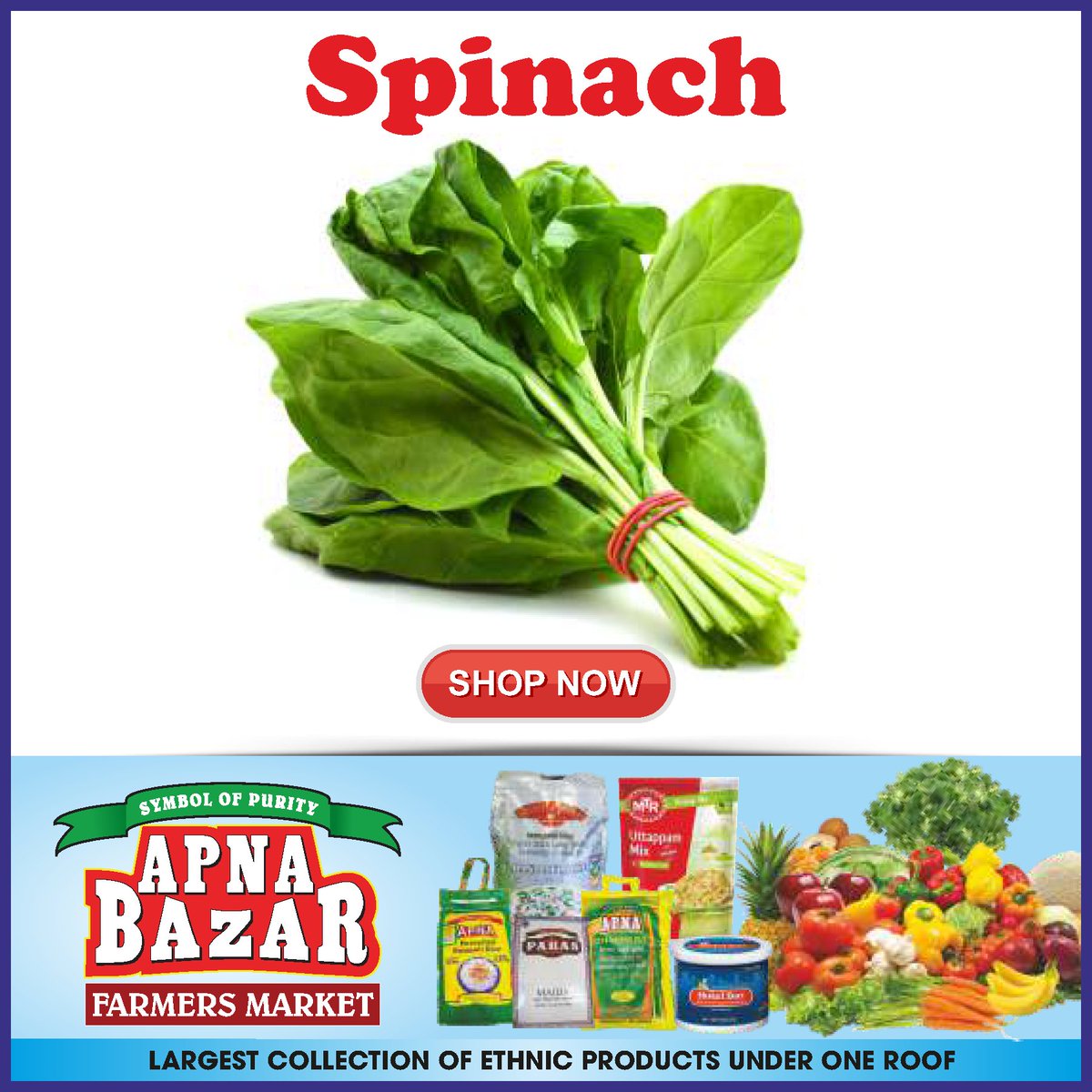 Fuel your body with the goodness of fresh spinach from Apna Bazar! Add a nutritious twist to your meals. 

#apnabazar #Dailyfreshgrocery #freshvegetables #samedaydelivery #freshgrocery #indiangrocery #onlinegrocerystore