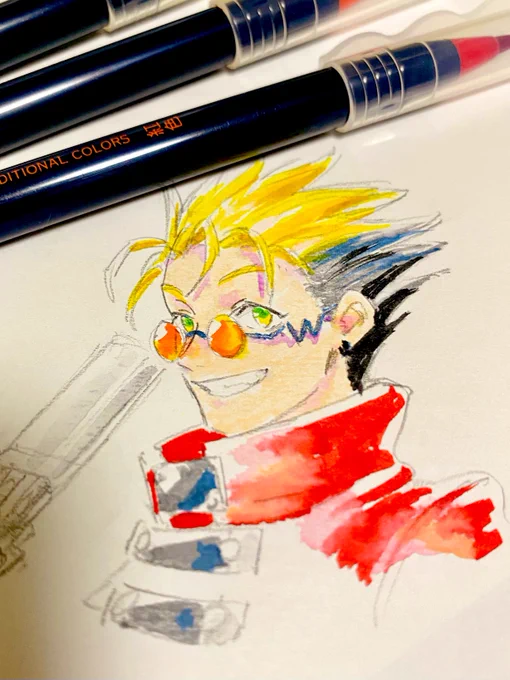 これはコピー用紙に試し描きしたら案の定ベヨベヨになったトンガリ