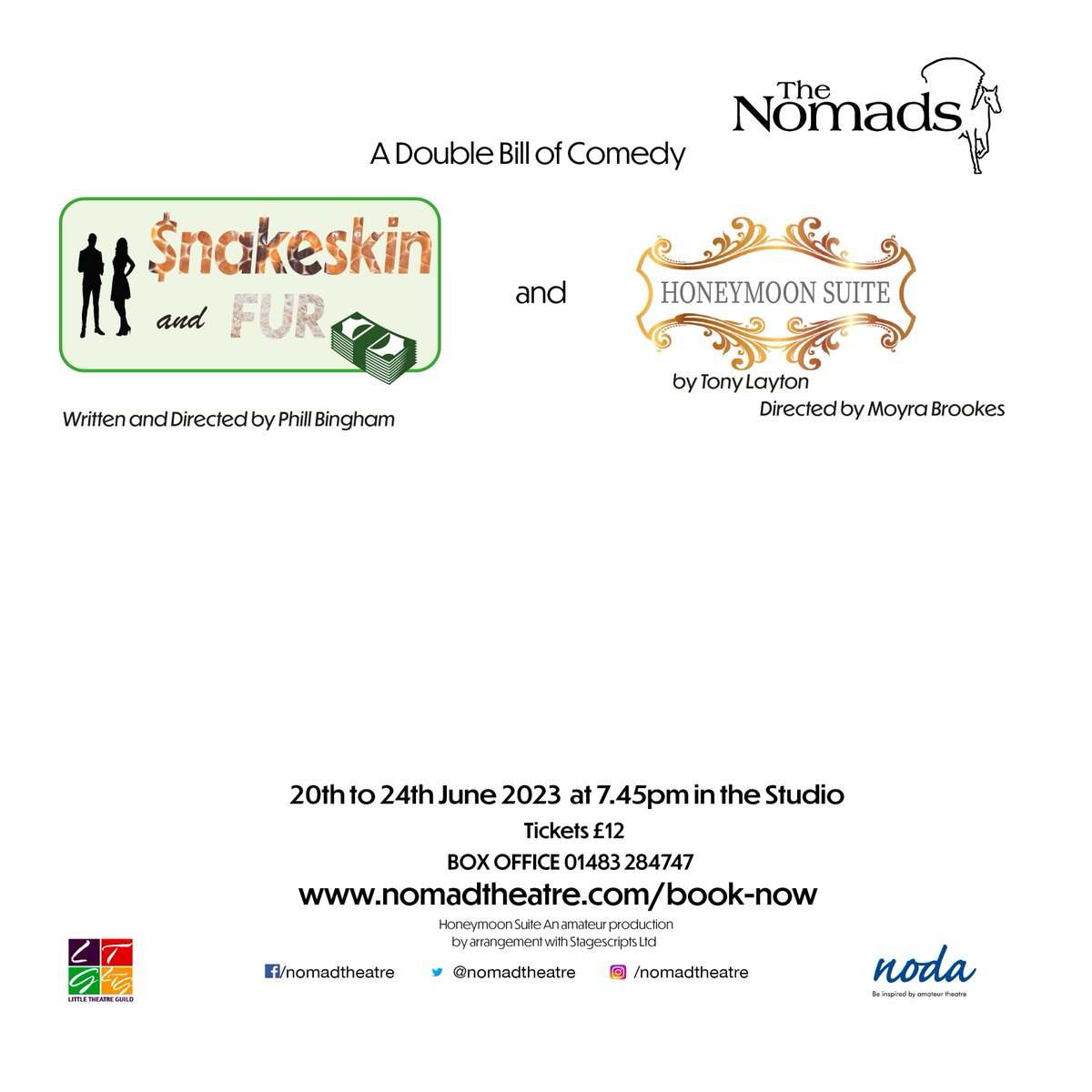 Soo Excited it's opening night tonight for our comedy double bill come along to @noamadtheatre  and see how the scam and PR stunt play out. 
#comedy #drama #amdram #horsley #Surrey #Guildford