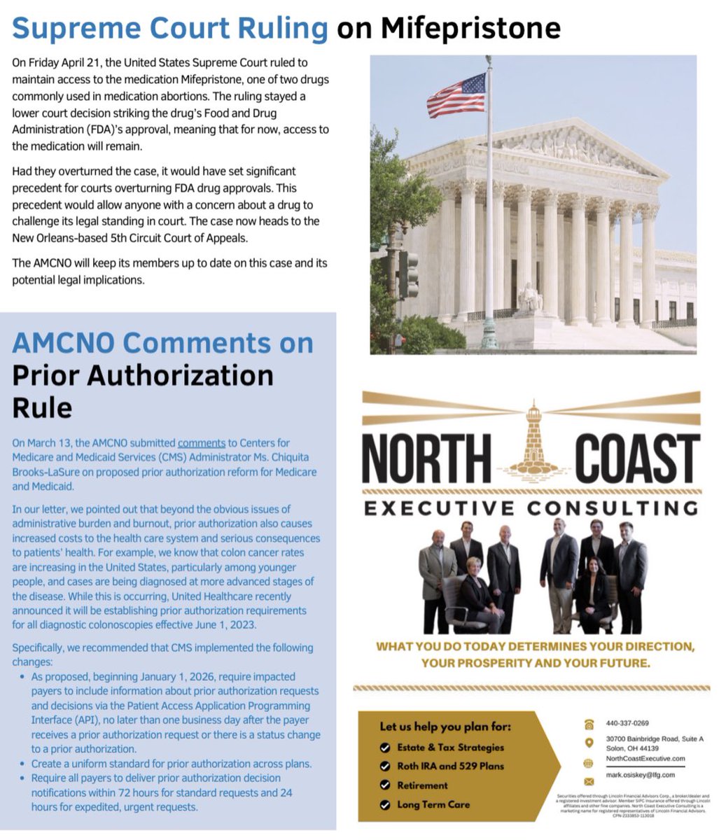 Read our federal legislative update and more in the latest edition of the Northern Ohio Physician: amcno.org/assets/NOP-ima…! #PriorAuthorization #Advocacy #Cleveland