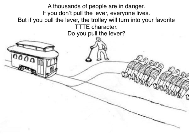 ChomuOmu06's tweet photo. Yes.
#TrolleyProblems
Obviously jk. https://t.co/rfz2JBpvrA