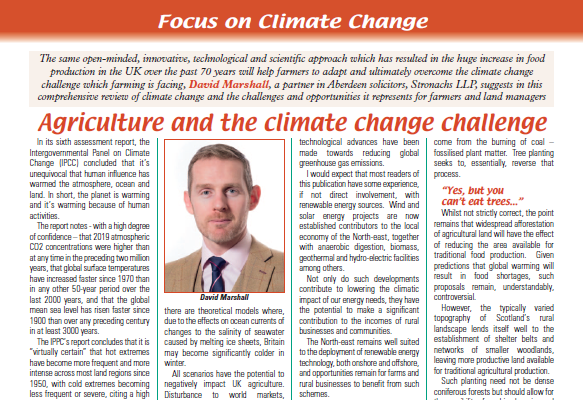 This month's Farm North East
Agriculture and the Climate Change Challenge. 
Can farmers adapt and use the same Innovation, Tech &amp; Science that has resulted in huge increase in food prod in the UK over the past 70 years to overcome climate challenge?  
stronachs.com/news-insights/…