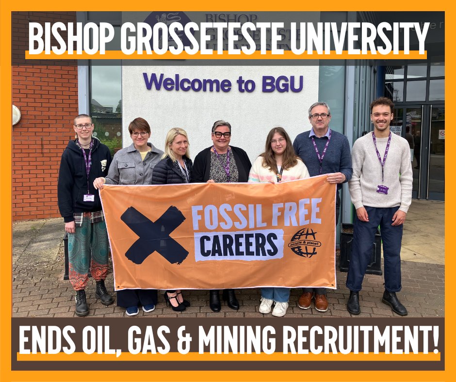 🎉🎉 Victory! @BGULincoln ends fossil fuel recruitment on campus! 🎉🎉

This is a huge win, but we’re not stopping here.
We’re now demanding <a href="/KingsCareers/">King's Careers & Employability</a> end oil, gas and mining recruitment.

Sign the petition ✍️ bit.ly/3q2yU11
Keep us winning 👉 peopleandplanet.org/donate