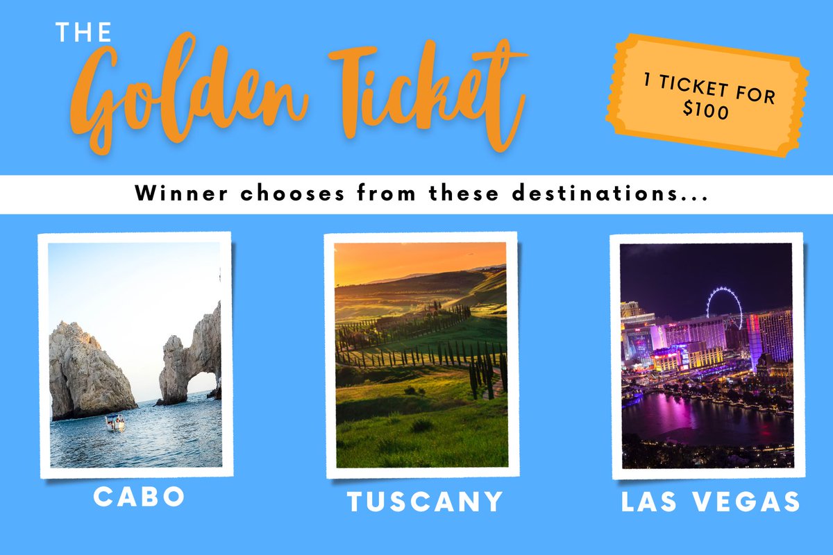 One of the raffle prize available at Reds, Whites &amp; Brews this year is The Golden Ticket trip! You have a chance to win one of three great getaways, &amp; you do NOT have to be present to win.
Help us raise money for our Sanctuary day shelters.
Get tickets at bit.ly/rwbtrip