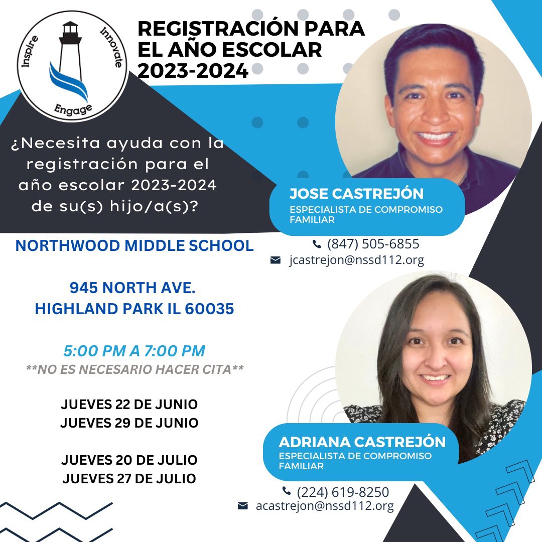 We’ll have walk-in hours in June and in July. 

Tendremos horas habiertas en junio y julio. #112Leads @JCastrejon112