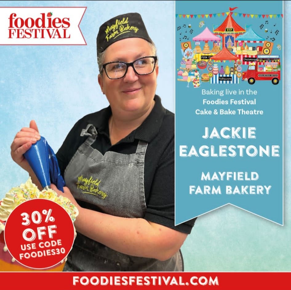 MayfieldFarmBak's tweet photo. Our very own Jackie Eaglestone will be appearing on stage at the @foodiesfestival at Hylands House in Chelmsford on Sunday 25th June @ 10.30am - doing a Lemon Meringue Pie demonstration! 🍋

Grab yourself a ticket and support her this weekend 👇

#FoodiesFestival #Chelmsford https://t.co/R5Lhlelh8j