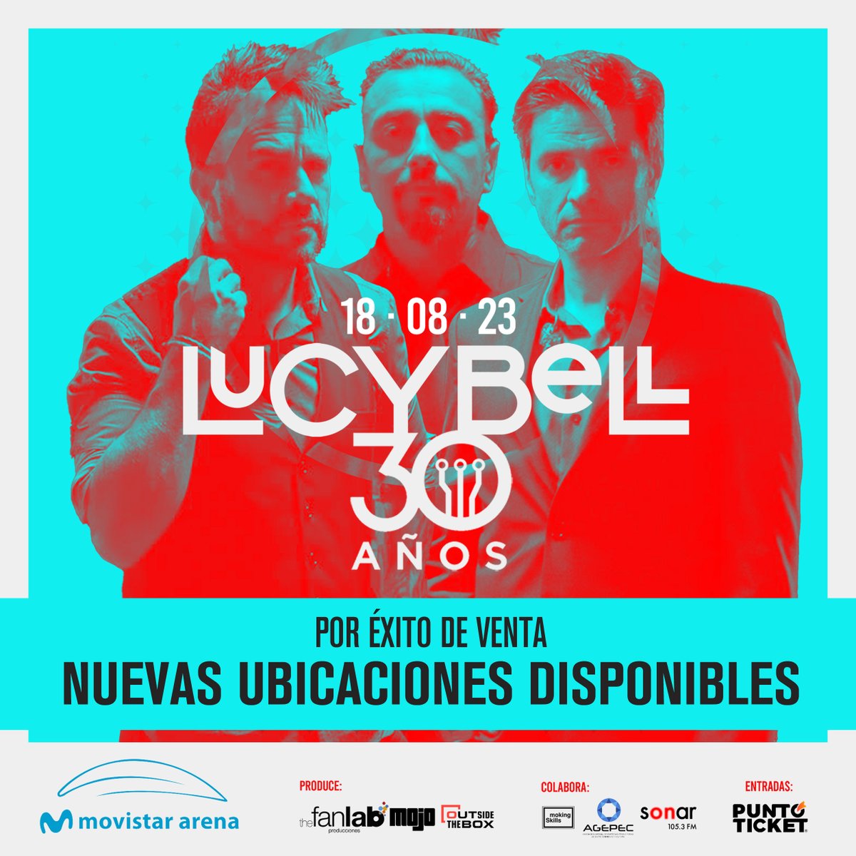 Por demanda popular habilitamos nuevas localidades para nuestro show en @movistararena ! 
Full Arena para que nadie se quede afuera. Gracias por su tremendo cariño y por hacer esto posible. 
Los tickets están disponibles en lucybell.com
Nos vemos el 18 de agosto!