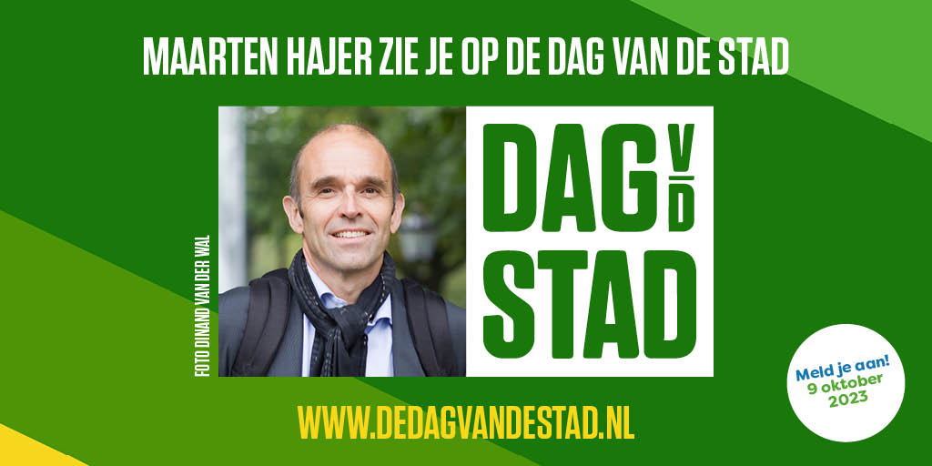 Tijdens de Dag van de Stad neemt onze eigen vermaarde urbanist @maartenhajer ons in een openingslezing mee naar de toekomst van de #stad van dichtbij. Benieuwd naar zijn verhaal? Schrijf je dan nu in!➡️ bit.ly/DvdS2023
 #DagvandeStad