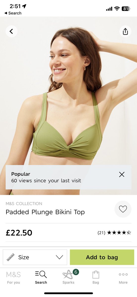 bellesmith94's tweet photo. @marksandspencer please could you tell me if this bikini will be in stock ever? Sizes 8-12 have been out of stock for weeks now. With it being an advertised product you’d think adequate stock levels would be a good idea.. https://t.co/eEvNAH4jEV