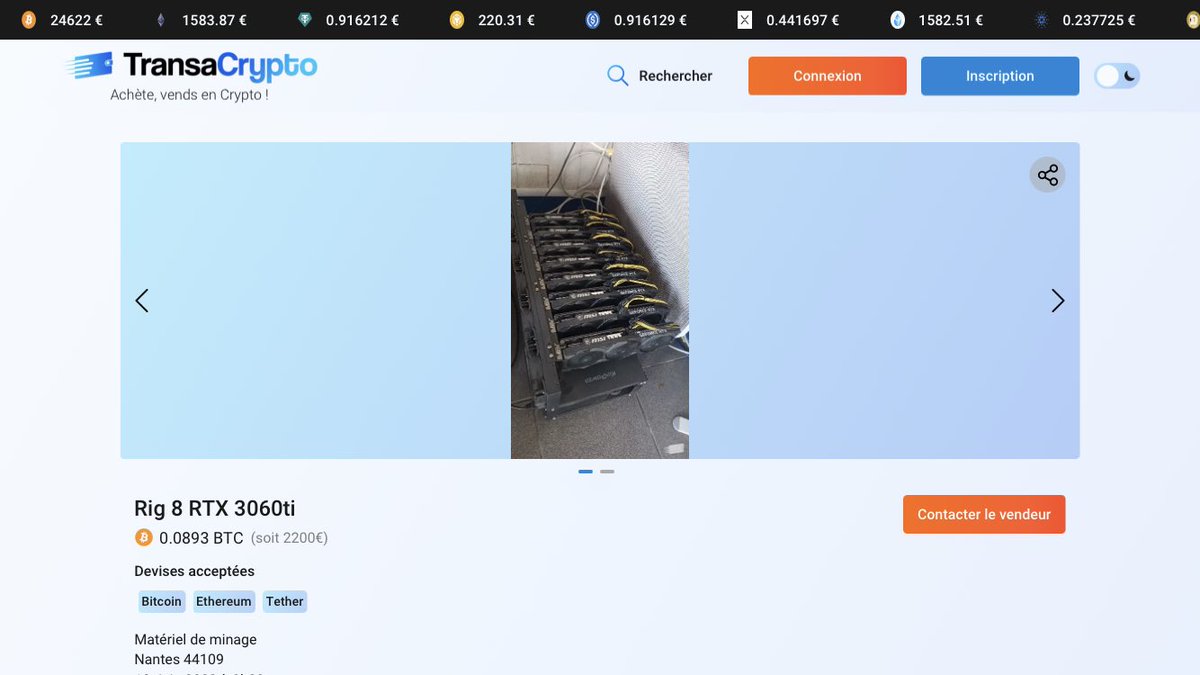 Un Rig de #Minage de 8 #RTX 3060ti pour 0.0893 #BTC !👇

Retrouve-le sur Transacrypto :

transacrypto.com/announce/bed5a…

« Achète, vends en Crypto ! » 🚀 
La marketplace française de petites annonces en crypto.