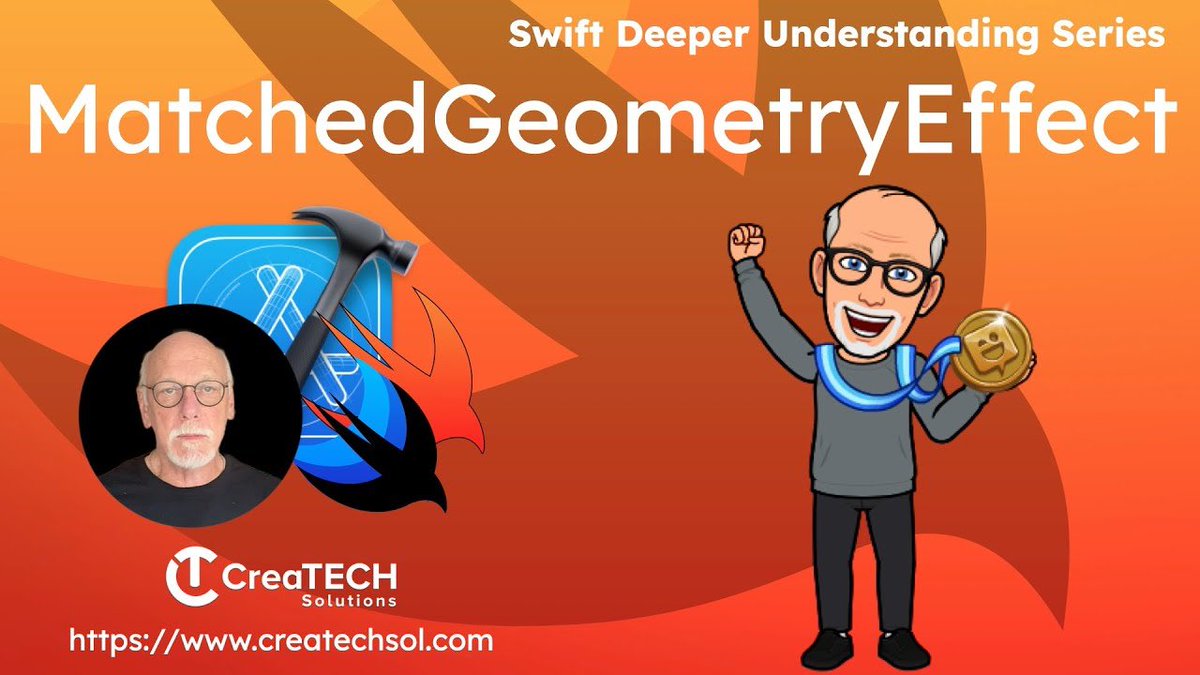 StewartLynch's tweet photo. My approach to teaching #SwiftUI #MatchedGeometryEffect is probably different from what you have seen in other posts and videos. If you want another viewpoint, check out my latest videos. It always helps to get a couple of different points of view.
https://t.co/HwLuSApjTV https://t.co/a8Bb7oN1x9