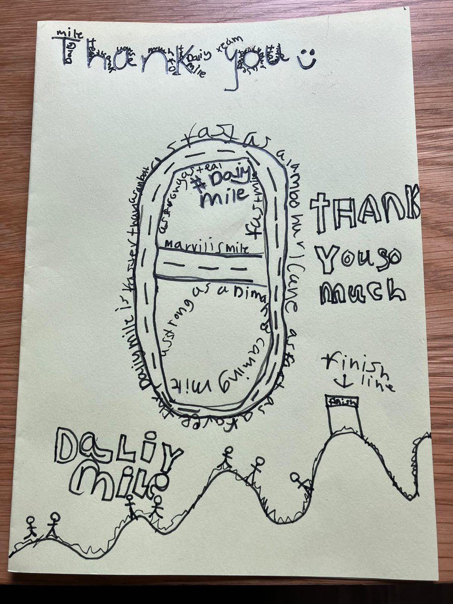 _thedailymile's tweet photo. Huge thank you to @Stoneywood_1 and @MissKSmith2 for letting us watch your #DailyMile in action this morning! 🌟 It was such fun meeting you all and we love the personalised 'thank you' cards that you drew for us! 😍 Keep up the great work with The #DailyMile! 👍 https://t.co/fMIF6ZlwMh