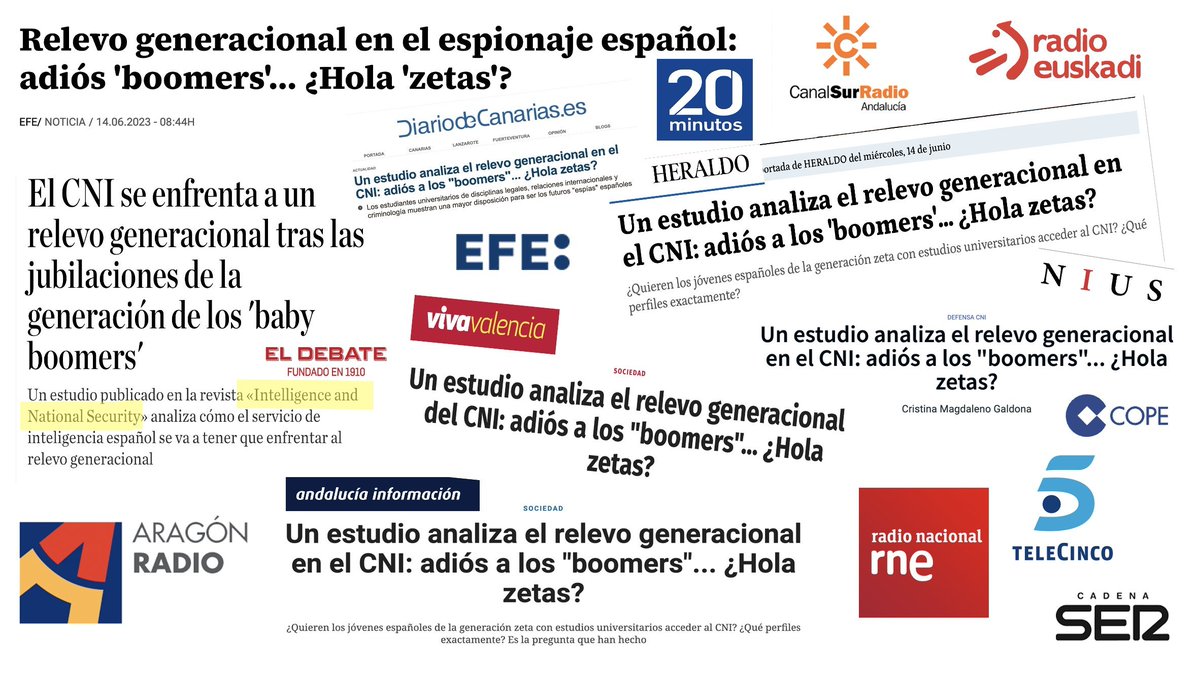 Felicidades a nuestro prof. <a href="/AntonioDiazFdez/">Antonio Díaz</a> y a nuestra antigua investigadora @Cridelcas de <a href="/ISGA_Hague/">ISGA The Hague</a> por el gran impacto en los medios de su artículo en <a href="/IntelNatSecJnl/">Jrnl Intel & Nat Sec</a> sobre el perfil de los universitarios españoles que quieren ingresar en el #CNI