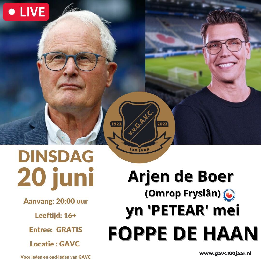 vv_GAVC's tweet image. Vanavond tijdens de jubileumweek te gast bij #GAVC in #GROU: Bas Nijhuis, Foppe de Haan en Arjen de Boer. aanvang: 20:00 uur. Alle leden en oud-leden van GAVC zijn welkom!