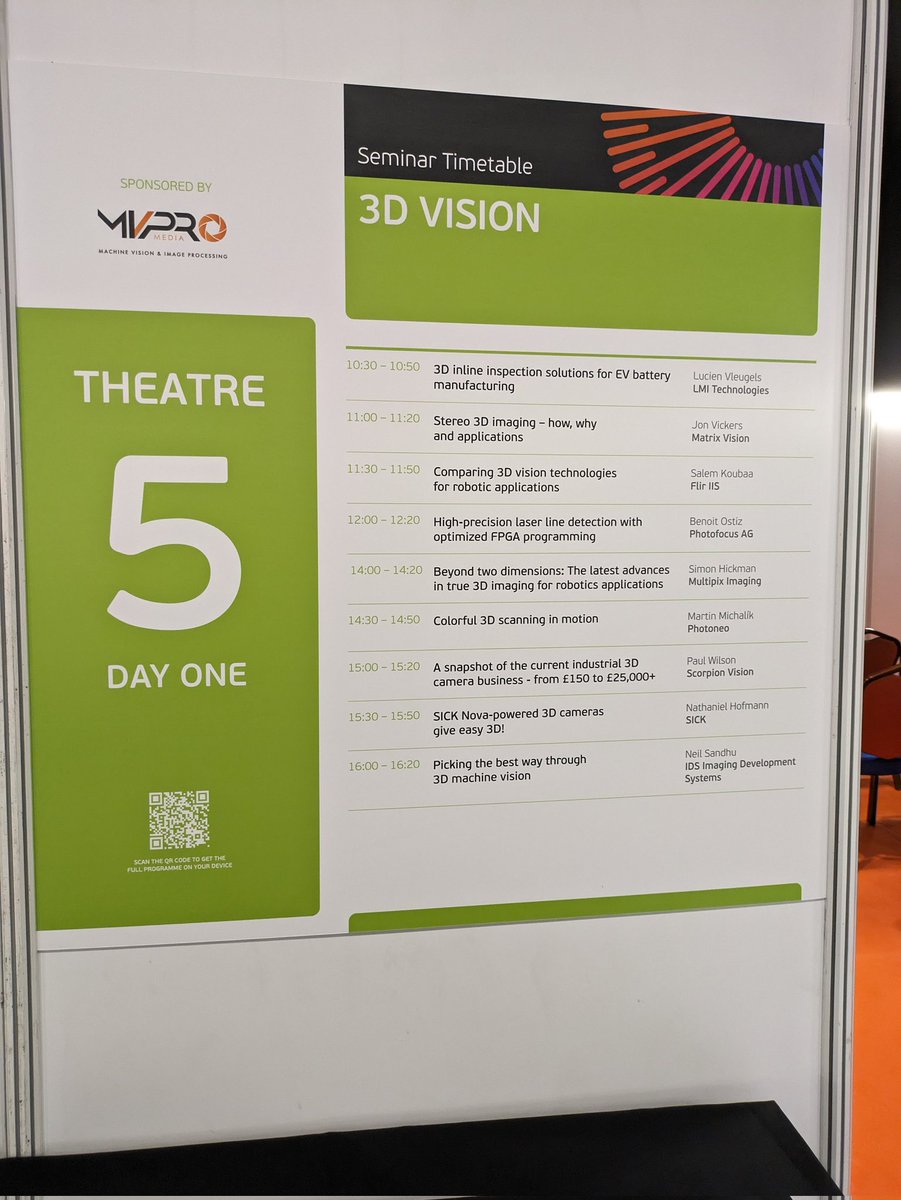MVProMedia's tweet image. Head over to Theatre 5 (sponsored by MVPro Media) at the Machine Vision Conference for a range of fascinating talks! #mvc2023