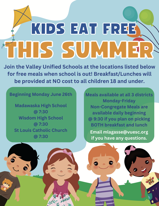 madowls's tweet photo. VUESC students can get free meals this summer at the following sites: https://t.co/kA1vrdk7Be