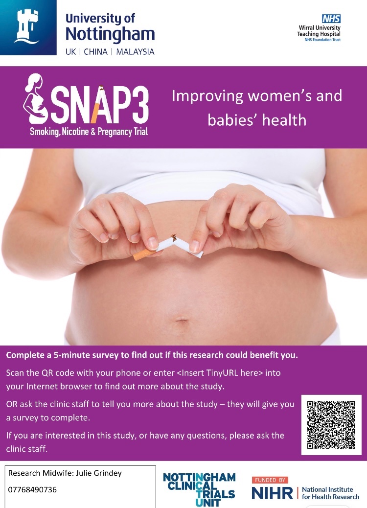 2 more women recruited to the Smoking, Nicotine & Pregnancy Trial (SNAP3). Bringing our total to 18 😊