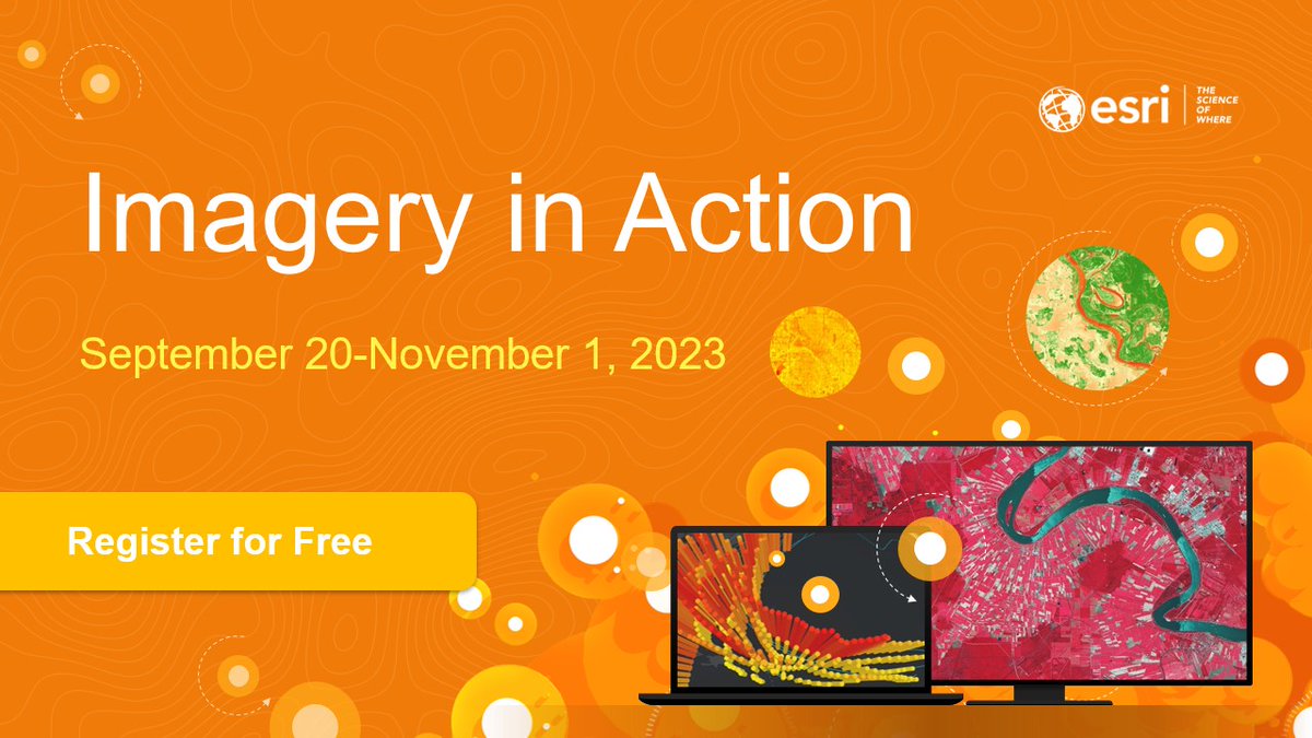 Our FREE #imagery course opens in 3 months!🤩 Join if you want to explore cutting-edge tech and discover how imagery and #GIS are better together. We'll provide all the #ArcGIS software. 🧡Register → esri.social/I7BR50OPZwe