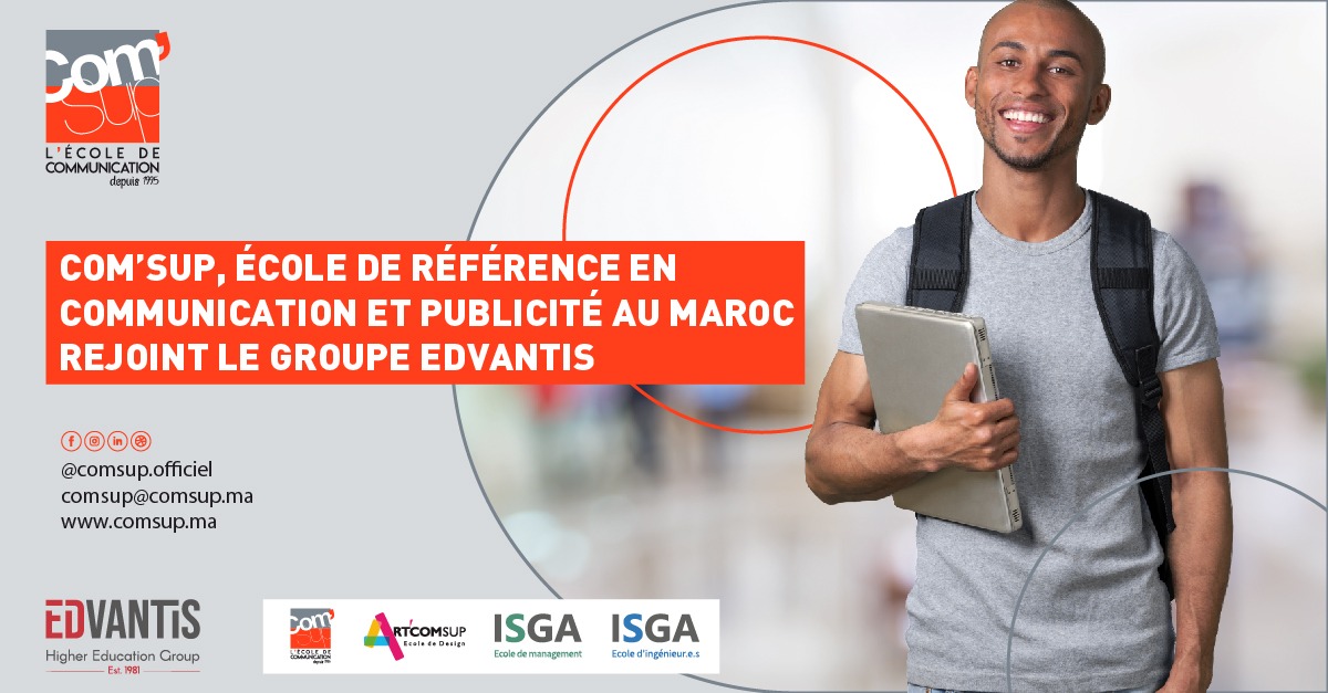 EDVANTIS_Maroc's tweet photo. 🔥 COM’SUP, École de Référence au #Maroc pour la formation aux métiers de la communication, de l’Information et des médias, rejoint le groupe #Edvantis.
En savoir plus : https://t.co/UMCSDwWC3R
@tawhidChtioui #Communication #Publicité #Médias #InfoCom https://t.co/Zn8K3TJrO1