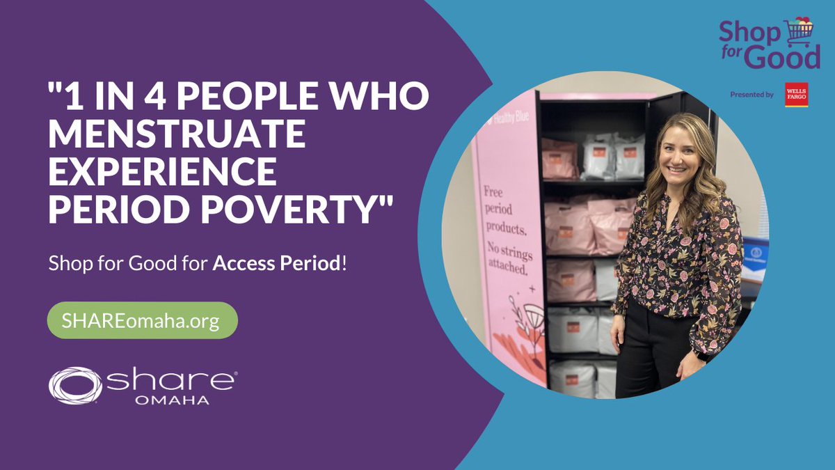 SHARE Omaha (@shareomaha) on Twitter photo "About 1 in 4 people who menstruate experience period poverty."
<a href="/access_period/">Access Period</a> invites you to help provide period kits! shareomaha.org/stories/shop-g…
#ShopforGood, presented by <a href="/WellsFargo/">Wells Fargo</a> "About 1 in 4 people who menstruate experience period poverty."
<a href="/access_period/">Access Period</a> invites you to help provide period kits! shareomaha.org/stories/shop-g…
#ShopforGood, presented by <a href="/WellsFargo/">Wells Fargo</a>