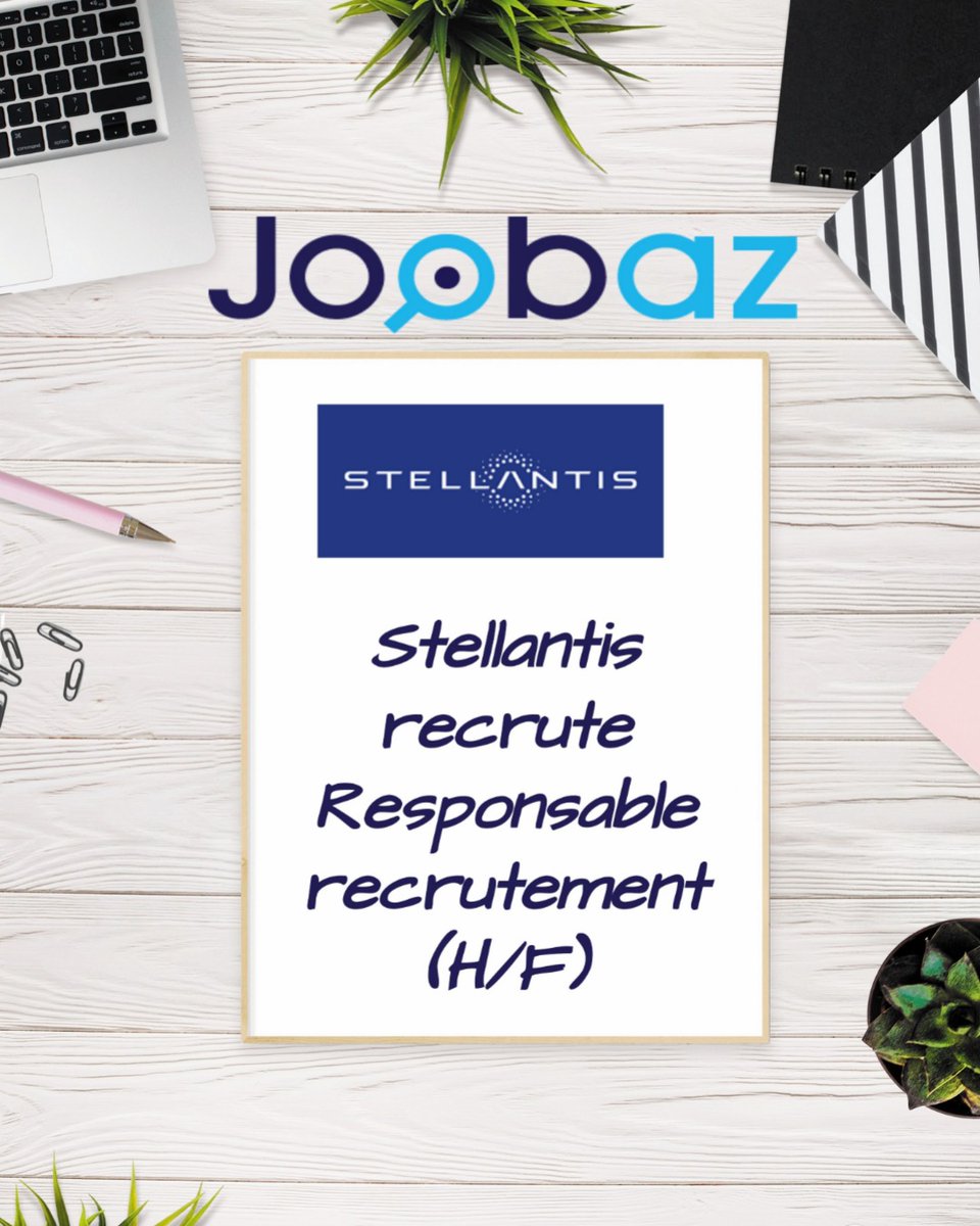 Stellantis recrute Responsable recrutement (H/F)

joobaz.com/job/stellantis…

#recrutement #recruitement #recrutementmaroc #emplois #offresdemploi #emploimaroc #hiring #hiringnow #job #joobaz #joobazmaroc #Responsable_recrutement