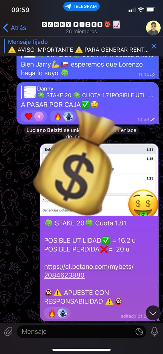 GRANDES GANANCIAS Y PRONÓSTICOS POR MI CANAL

t.me/+b82wLjjTyWFmY…

🍀🍀🎾✅🤑🤑