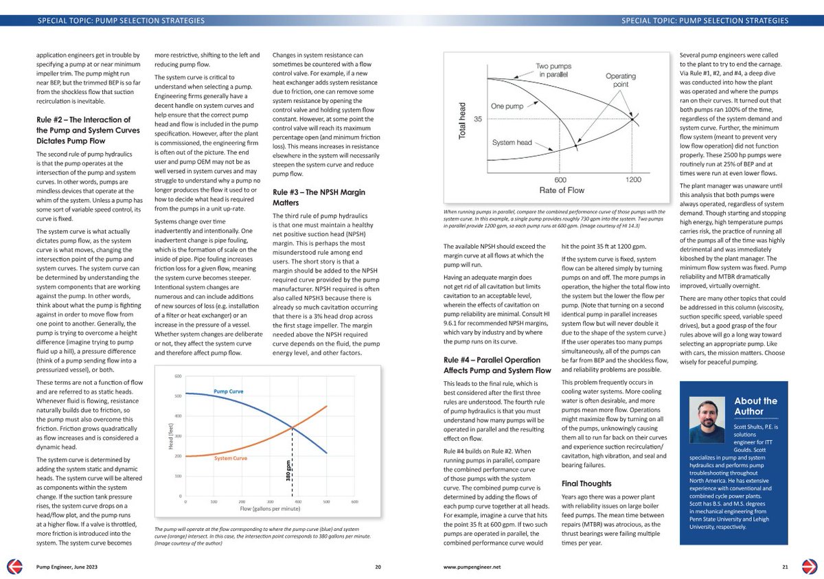 What are the four major rules of #pumphydraulics? #GouldsPumps Solutions Engineer Scott Schults breaks them down in this month's issue of <a href="/Pump_Engr/">Pump Engineer</a>. Read the full piece here! bit.ly/42LY01H
