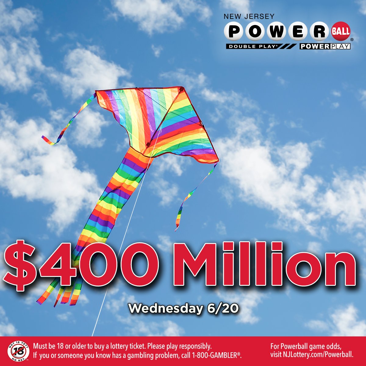 Wednesday’s #Powerball jackpot is flying sky high! Who’s taking a chance on this $400,000,000 prize? 🪁