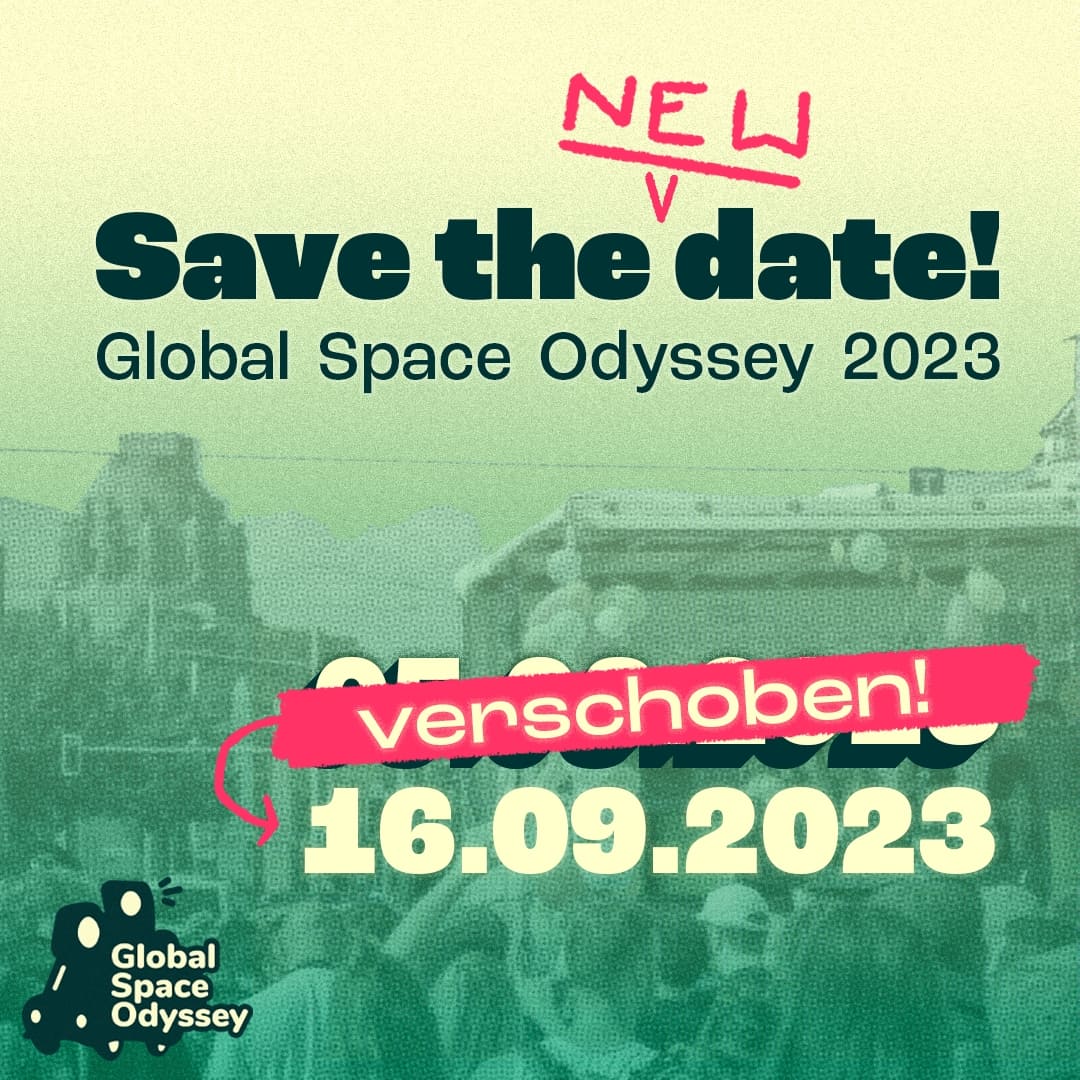 gso_leipzig's tweet photo. Attention, date change! 
Aufgepasst, Terminänderung! 

Die GSO 2023 wurde verschoben und findet nun am 16.09.23 statt. Also Kalender und Rotstift raus und Datum ändern!

Bis dann, wir freuen uns darauf, mit euch auf die Straße zu gehen!
#gso #gso2023 #leipzig #globalspaceodyssey https://t.co/pQCR70tqvo