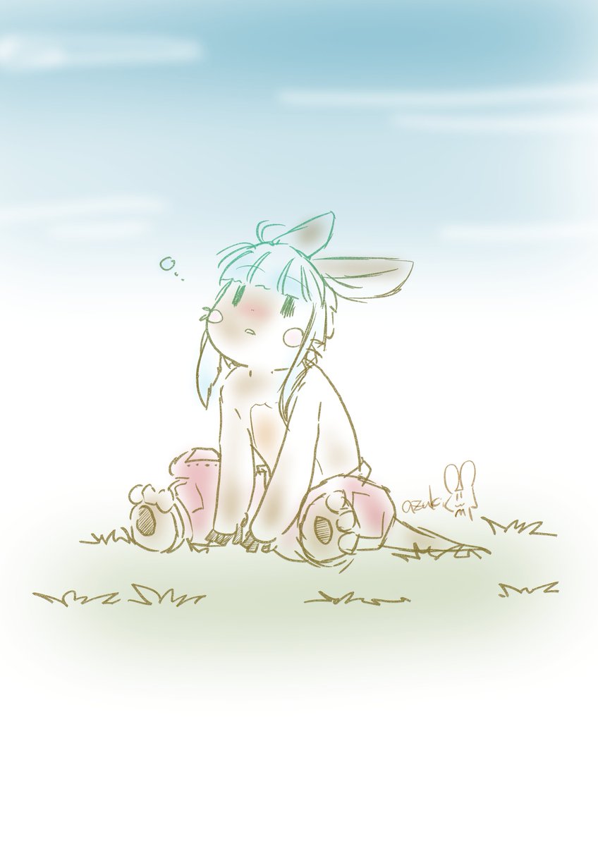 ナナチ(メイドインアビス) 「空と草原とナナチ  #メイドインアビス #miabyss 」|うらべあづきのイラスト