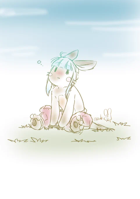空と草原とナナチ  #メイドインアビス #miabyss 
