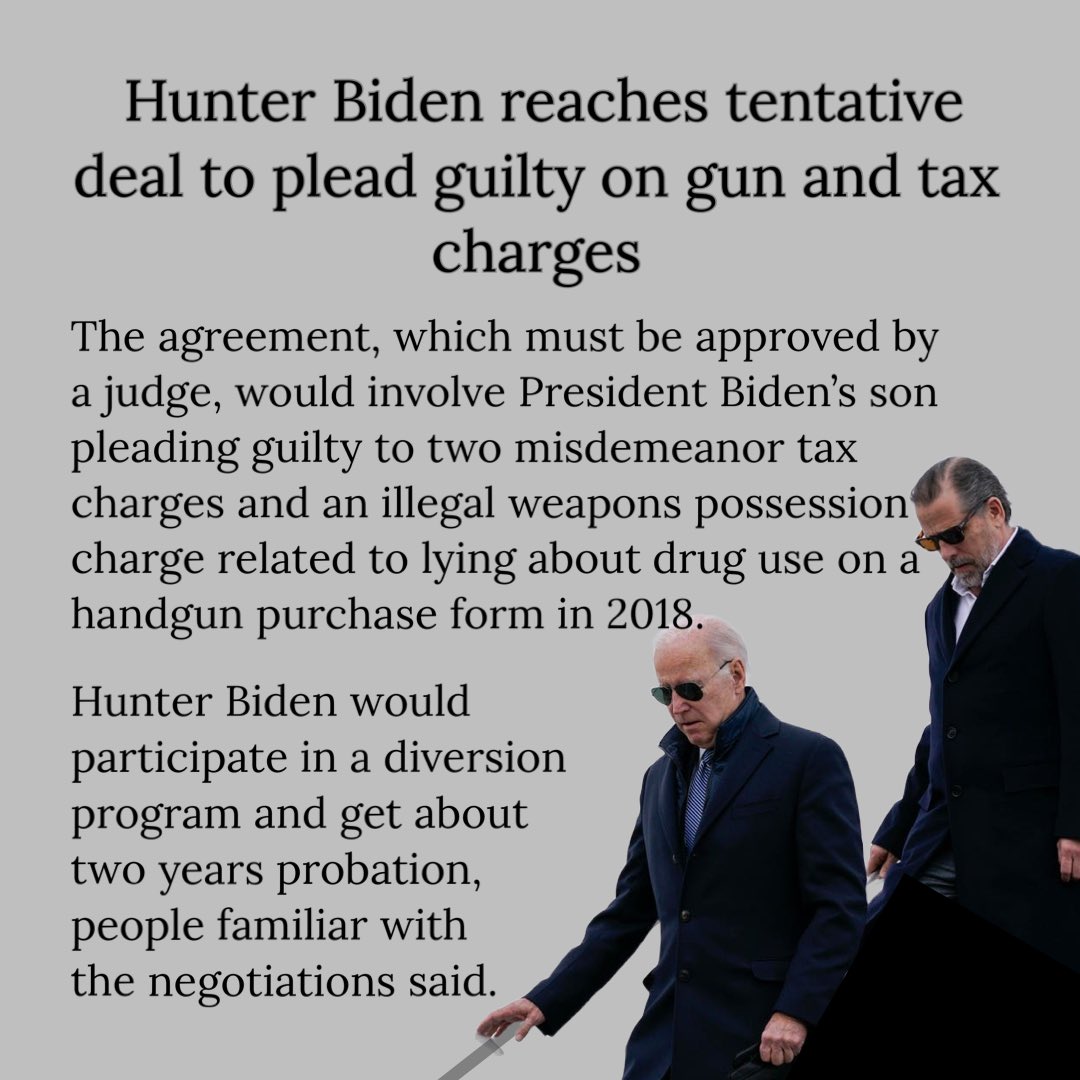 RogerHudsonCO's tweet photo. Amazing — After a FIVE YEAR federal investigation, the result is far more a Democrat political strategy than a legal action.
The @WhiteHouse will now claim the #HunterBiden question has been answered… and Democrats will want to believe them. @POTUS #FollowMoney @RNCResearch https://t.co/DZ4aFbXoRT