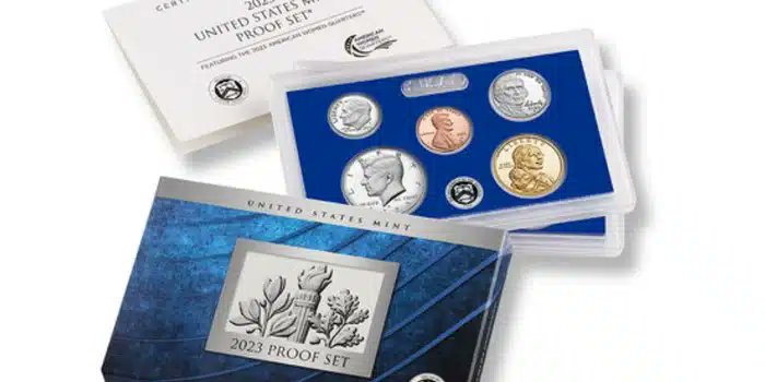 CoinWeek (@coinweek) on Twitter photo 2023 <a href="/usmint/">United States Mint</a> Mint Proof Set available today, June 20, at Noon EDT: bit.ly/46fzKrS
A certificate of authenticity is included with each set of coins. The 2023 United States Mint Proof Set is priced at $35 USD. #usmint #coincollecting #numismatics #newrelease #uscoins 2023 <a href="/usmint/">United States Mint</a> Mint Proof Set available today, June 20, at Noon EDT: bit.ly/46fzKrS
A certificate of authenticity is included with each set of coins. The 2023 United States Mint Proof Set is priced at $35 USD. #usmint #coincollecting #numismatics #newrelease #uscoins