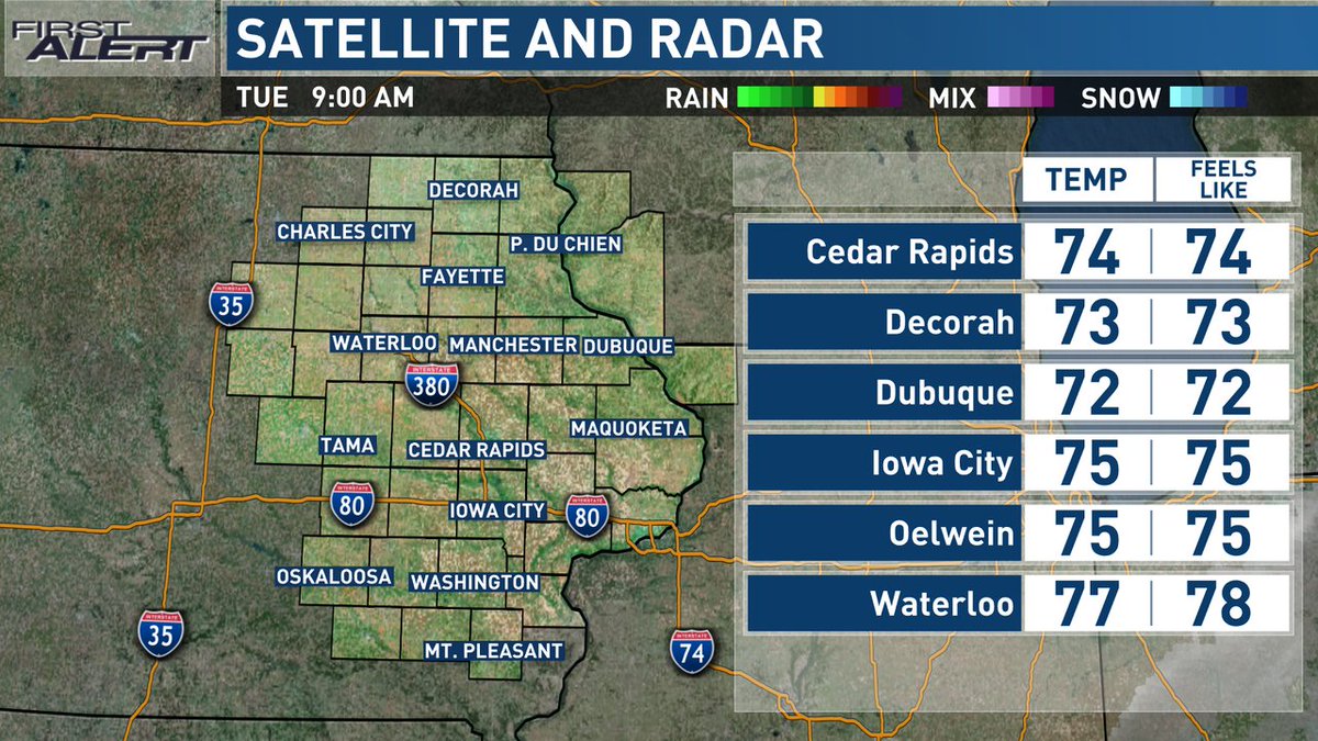 Your current conditions and radar this hour.