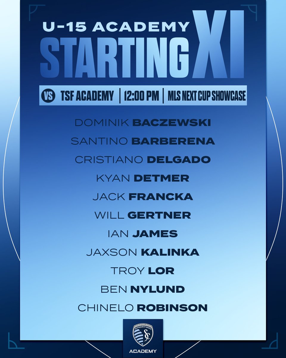 The #SportingKC U-15 starting XI!

#SportingKC | #MLSNEXTCup