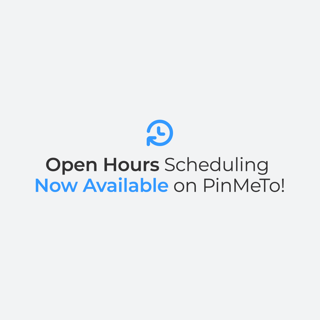 🔔New Feature Alert at PinMeTo! 🔔
We're thrilled to introduce a new feature - scheduling open hours for your business locations. This powerful addition to our platform will significantly streamline your location management process.

#NewFeature #BusinessGrowth #DigitalMarketing