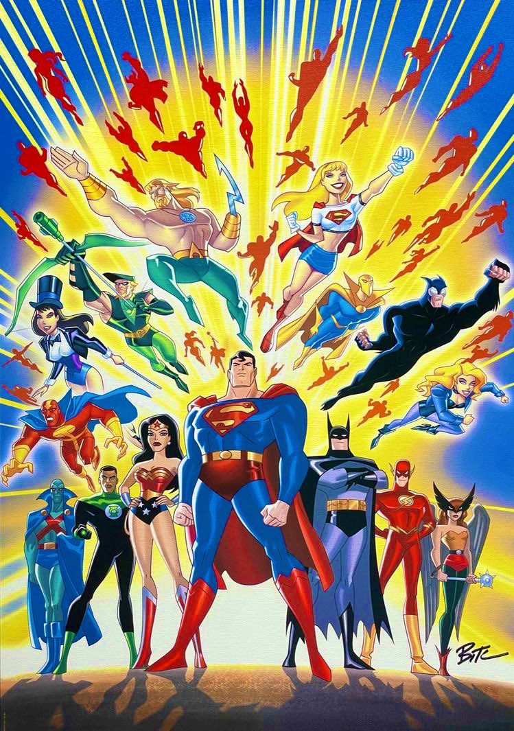 Justice League Unlimited poster by Bruce Timm #Comics #ComicArt #dccomics