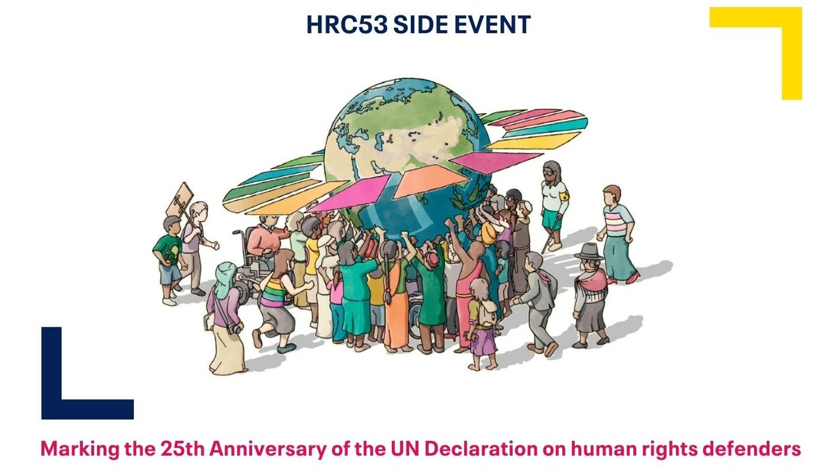 🔴 LIVE from #HRC53: our joint side event marking the 25th anniversary of the UN declaration on human rights defenders, and launching the Declaration +25 Project! Follow the livetweet by @ISHRglobal and us to learn more