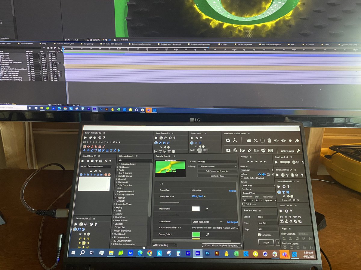Double_Zero_TV's tweet image. I have been adding so many scripts and tool kits to my work flow in After Effects that a new tool panel monitor was needed. Should have done this years ago!  Bring on the sports and the busy season. #smgraphics #aftereffects