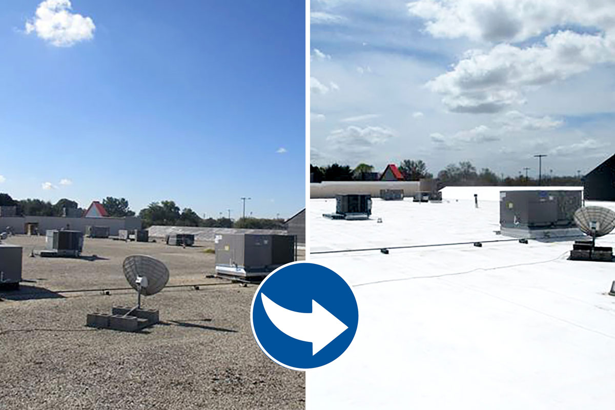 #TransformationTuesday From a 30-year-old BUR to a new TPO! Check out this 20,000 sq. ft. roof upgrade at Kent Plaza.

#RoofUpgrade #BURtoTPO #KentPlaza #NewLook #RoofingRenovation #CommercialRoofing #TPORoofing #BuildingUpgrade #RoofingProject