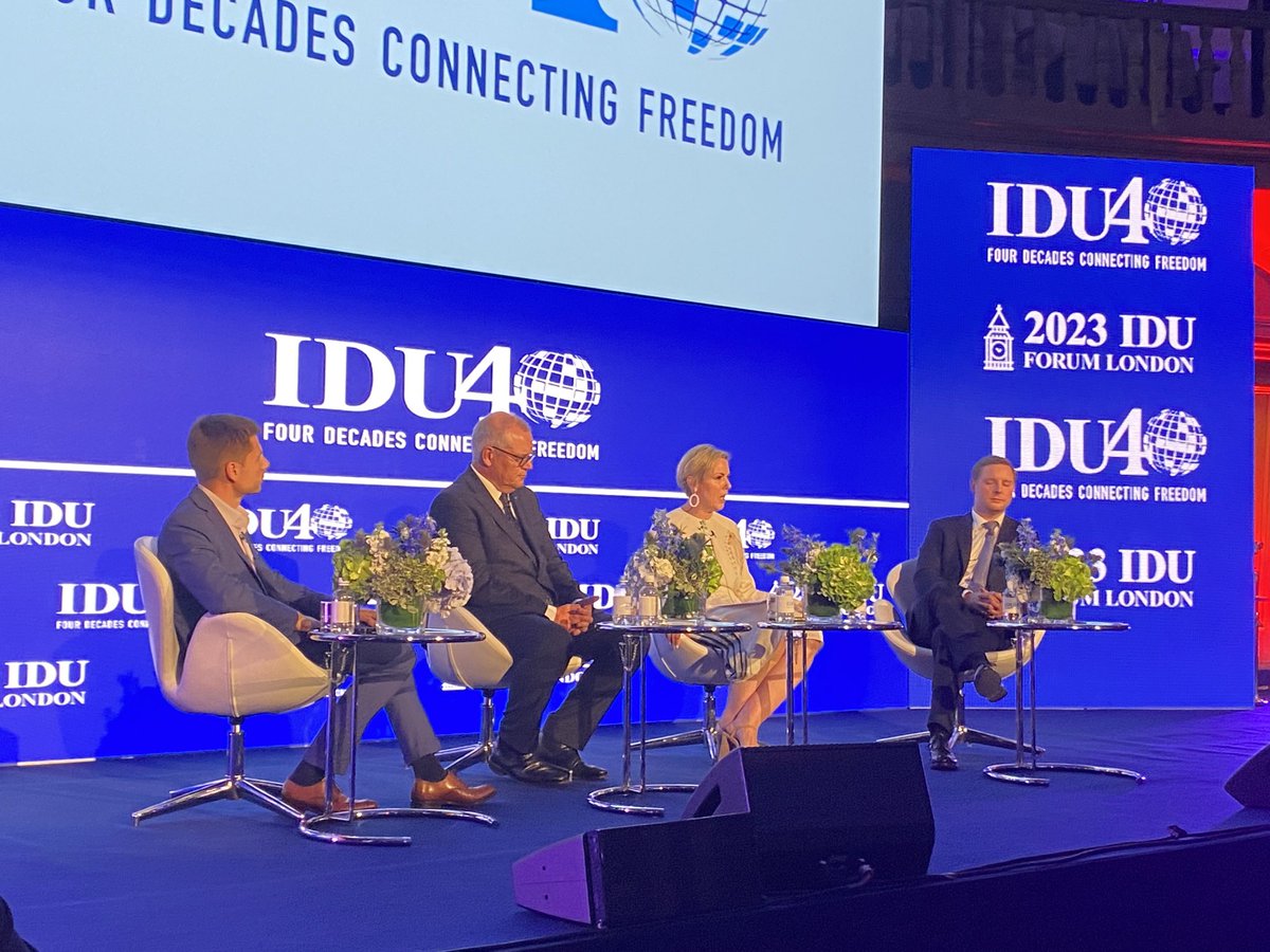 ⁦<a href="/IRIglobal/">International Republican Institute</a>⁩ VP ⁦<a href="/ahrferrier/">Antonia Ferrier</a>⁩ leads discussion on global dis-order with ⁦<a href="/ScottMorrisonMP/">Not ScoMo</a>⁩ ⁦<a href="/GoncharenkoUa/">Oleksiy Goncharenko</a>⁩ and ⁦<a href="/ahellmanndc/">Andreas Hellmann</a>⁩ at ⁦<a href="/idualliance/">International Democracy Union</a>⁩ #idu40 in London.  Quote so far: “clean energy means energy from clean, democratic countries.”