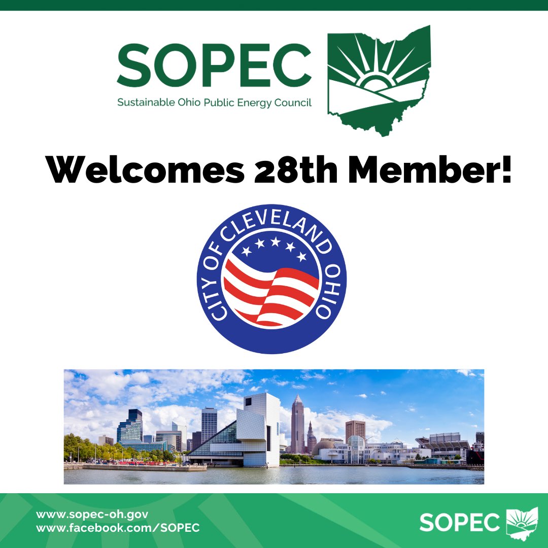 SOPEC is excited to welcome the <a href="/CityofCleveland/">City of Cleveland</a> as its 28th Member!! #TheLand #SustainableCLE