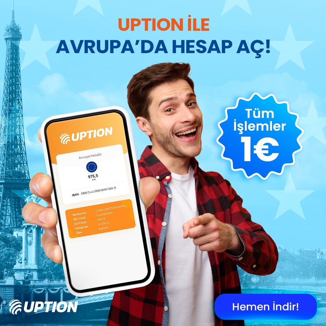 uptionint's tweet photo. Tüm Avrupa sadece 1 Euro! 🇪🇺 UPTION ile Avrupa hesabını aç, IBAN’ını al ve tüm Avrupa ile sadece 1 Euro ücretle para transferlerini gerçekleştir. Hemen UPTION’ı indir, hesabından sınırları kaldır. 🧡 #UPTION https://t.co/bzh7ueaF2g