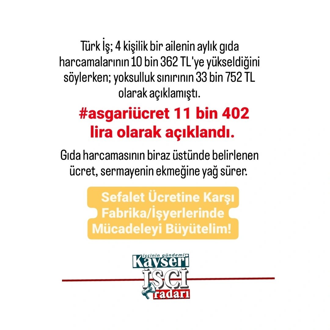 isciradari38's tweet photo. #asgariücret #Kayseri https://t.co/c2L2aoTOe3
