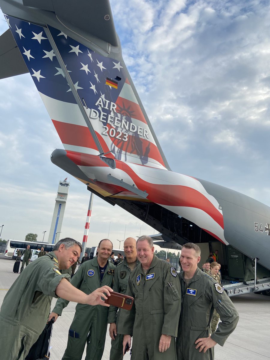 NATO_PASCAD's tweet image. LtGen Landrum, Deputy Chair of the #NATOMC was in #Germany for #AirDefender2023, the largest air exercise in #NATO history.

With 25 nations + 10,000 personnel + 250 aircraft =  message is clear: NATO is ready &amp;amp; its #DeterandDefend Posture is strong.
